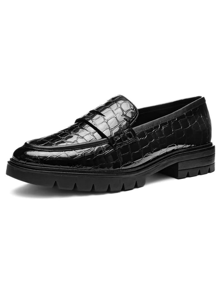 ARA Crescent CAMBRIDGE 12-11225-01 Noir Croco Vernis - Dealorys