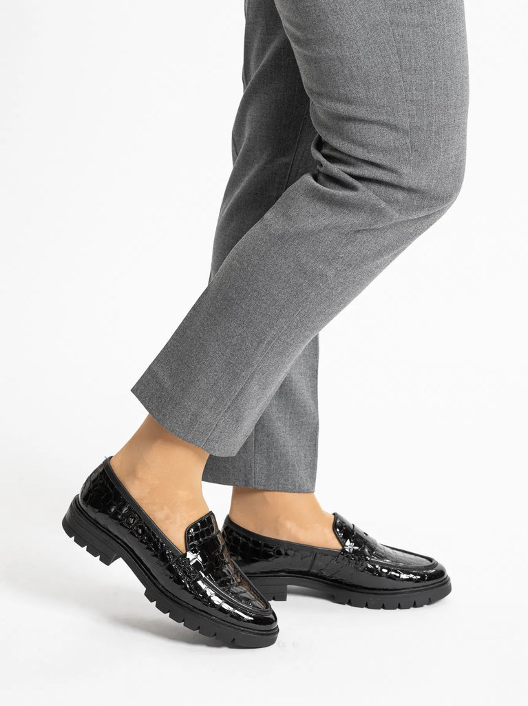 ARA Crescent CAMBRIDGE 12-11225-01 Noir Croco Vernis - Dealorys