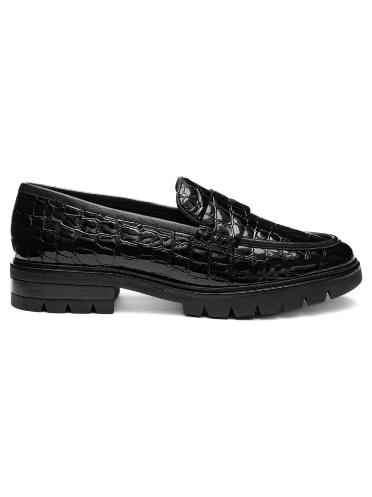 ARA Crescent CAMBRIDGE 12-11225-01 Noir Croco Vernis - Dealorys
