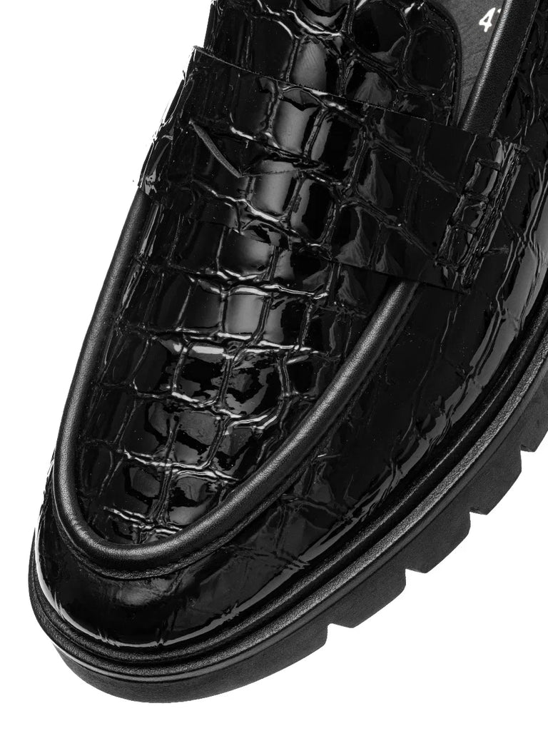 ARA Crescent CAMBRIDGE 12-11225-01 Noir Croco Vernis - Dealorys