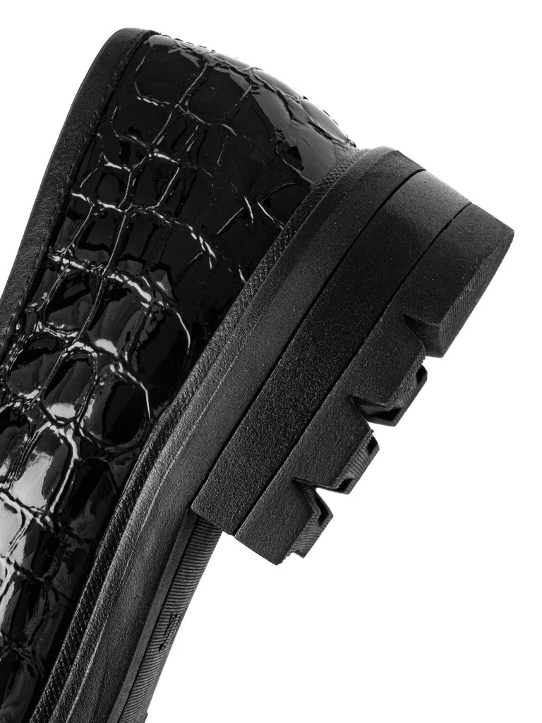 ARA Crescent CAMBRIDGE 12-11225-01 Noir Croco Vernis - Dealorys