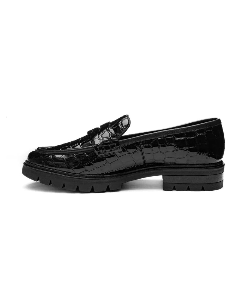 ARA Crescent CAMBRIDGE 12-11225-01 Noir Croco Vernis - Dealorys