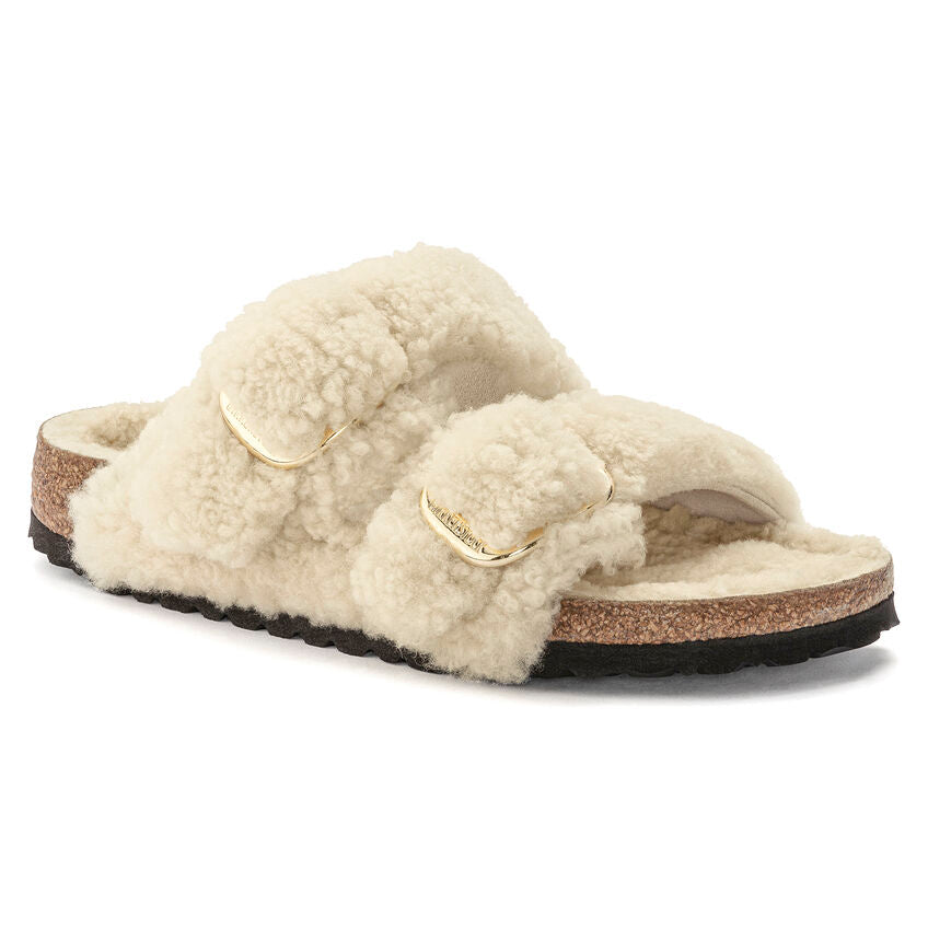 Birkenstock ARIZONA BIG BUCKLE Shearling 1023130 Eggshell | Teddy Largeur Étroite - Dealorys