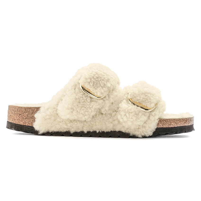 Birkenstock ARIZONA BIG BUCKLE Shearling 1023130 Eggshell | Teddy Largeur Étroite - Dealorys