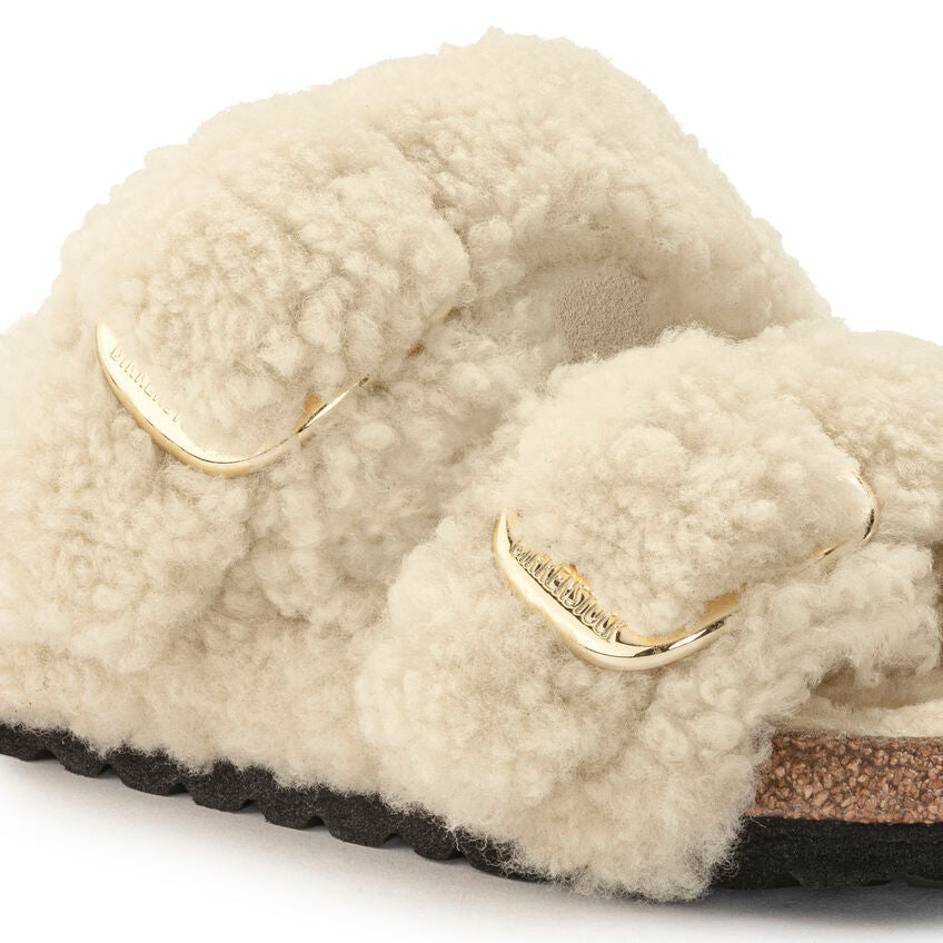 Birkenstock ARIZONA BIG BUCKLE Shearling 1023130 Eggshell | Teddy Largeur Étroite - Dealorys