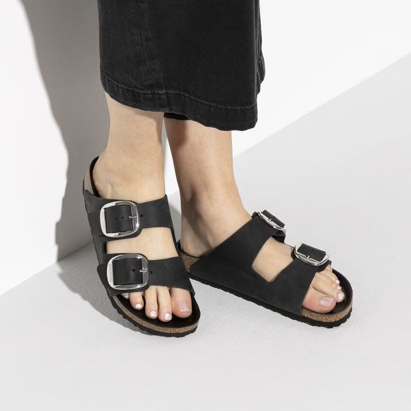 Birkenstock ARIZONA BIG BUCKLE 1011074 Noir | Cuir Largeur Régulière - Dealorys