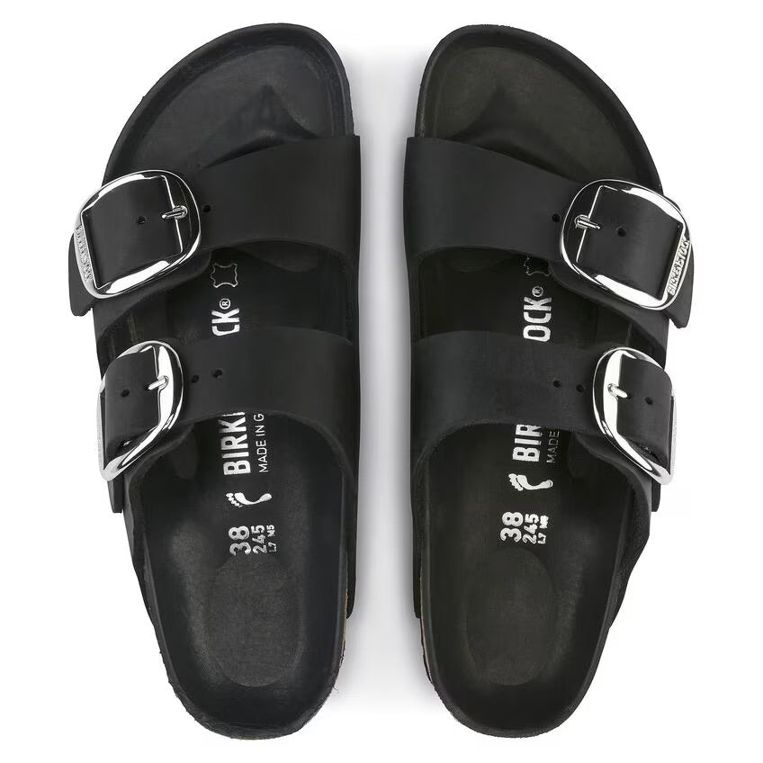 Birkenstock ARIZONA BIG BUCKLE 1011074 Noir | Cuir Largeur Régulière - Dealorys