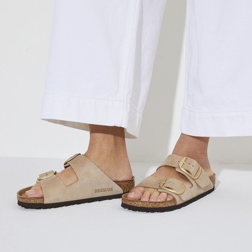 Birkenstock ARIZONA BIG BUCKLE 1024009 Sandcastle | Nubuck Largeur Étroite - Dealorys