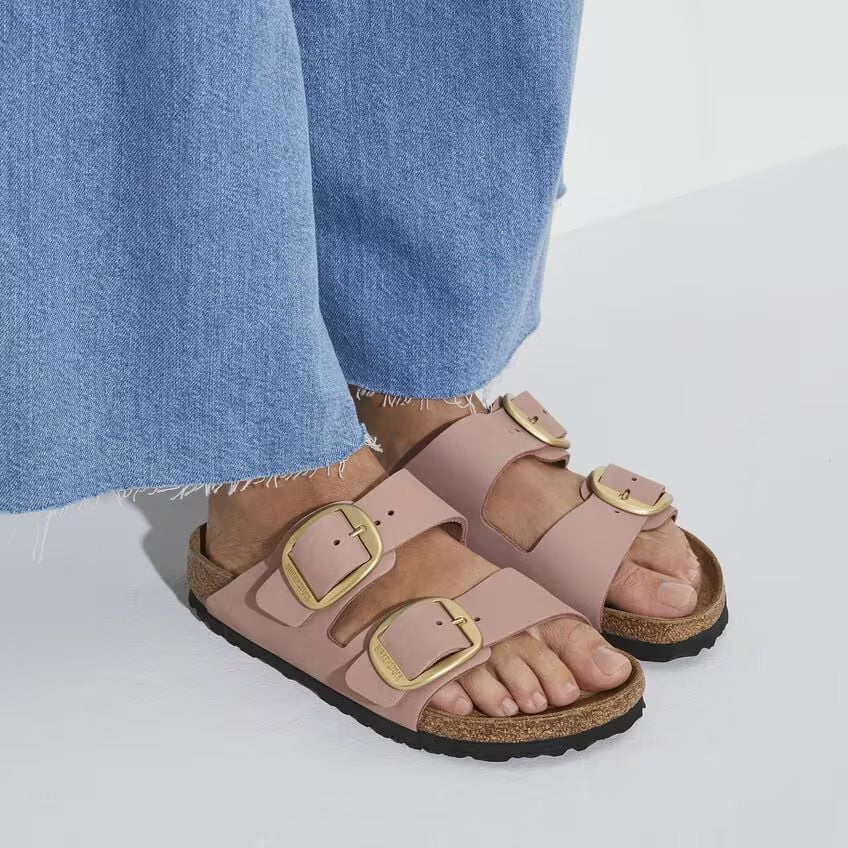 Birkenstock ARIZONA BIG BUCKLE 1024074 Old Rose | Nubuck Largeur Étroite - Dealorys