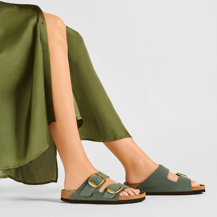 Birkenstock ARIZONA BIG BUCKLE 1025367 Thyme | Nubuck Largeur Étroite - Dealorys