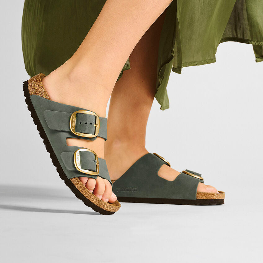 Birkenstock ARIZONA BIG BUCKLE 1025367 Thyme | Nubuck Largeur Étroite - Dealorys