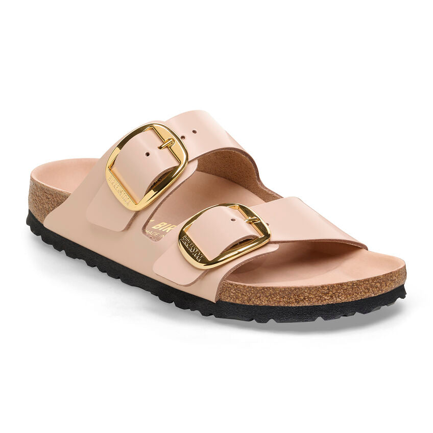 Birkenstock ARIZONA BIG BUCKLE 1026553 High Shine New Beige | Cuir Largeur Étroite - Dealorys