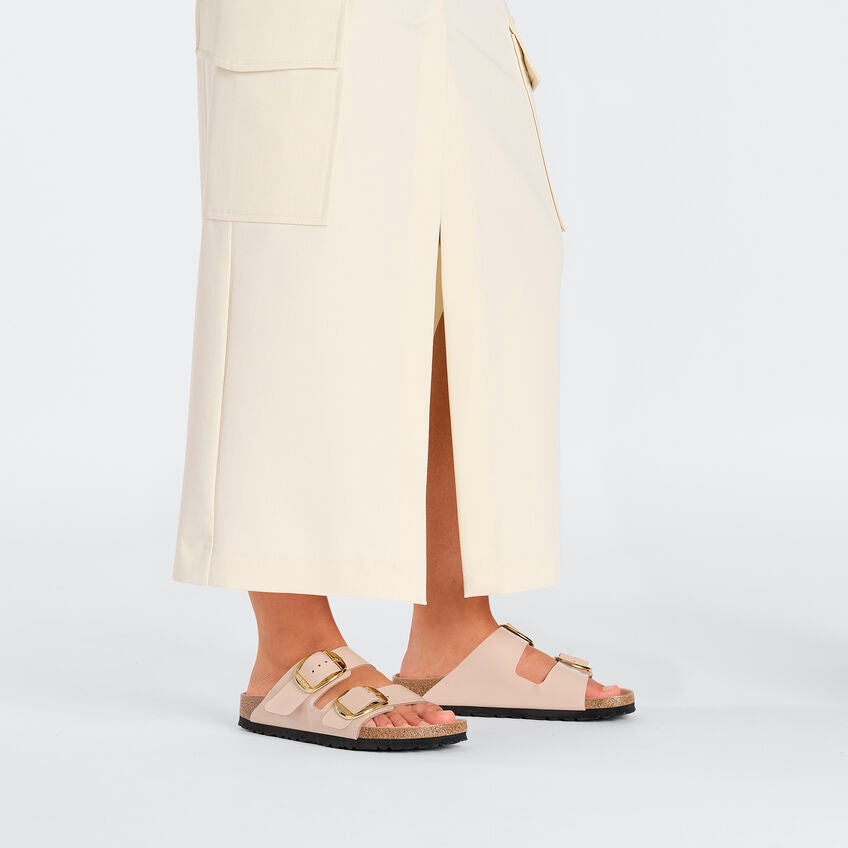 Birkenstock ARIZONA BIG BUCKLE 1026553 High Shine New Beige | Cuir Largeur Étroite - Dealorys