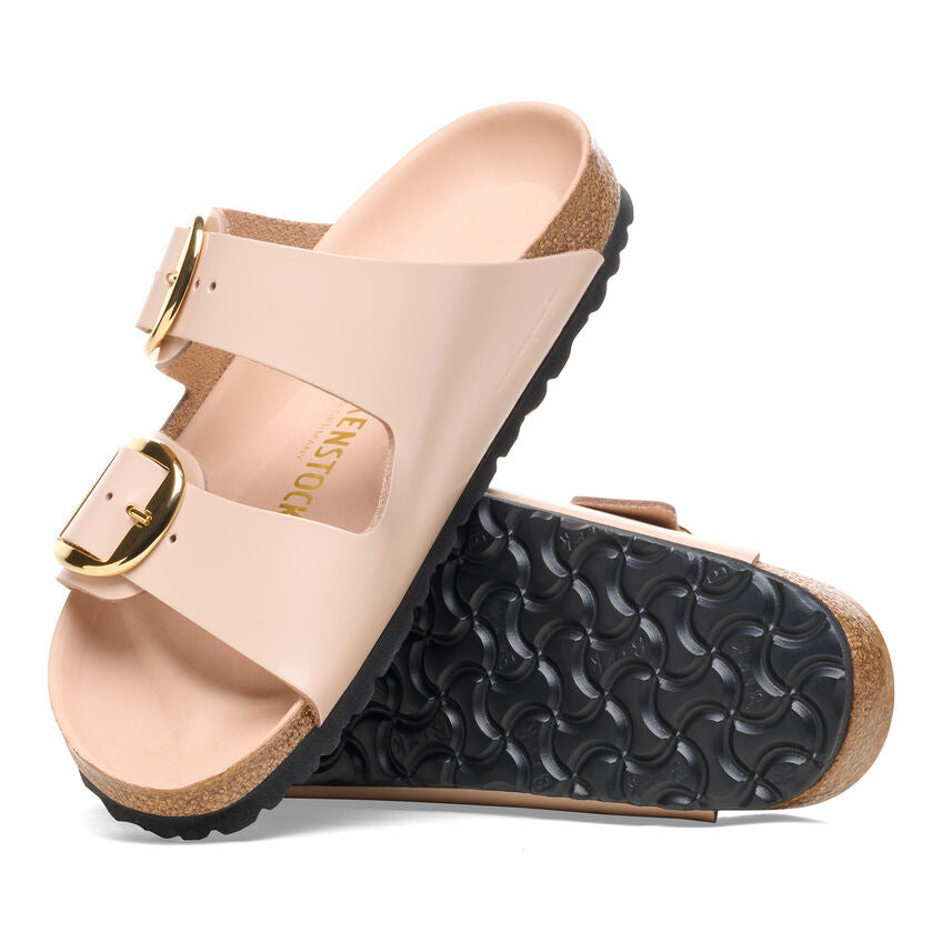 Birkenstock ARIZONA BIG BUCKLE 1026553 High Shine New Beige | Cuir Largeur Étroite - Dealorys