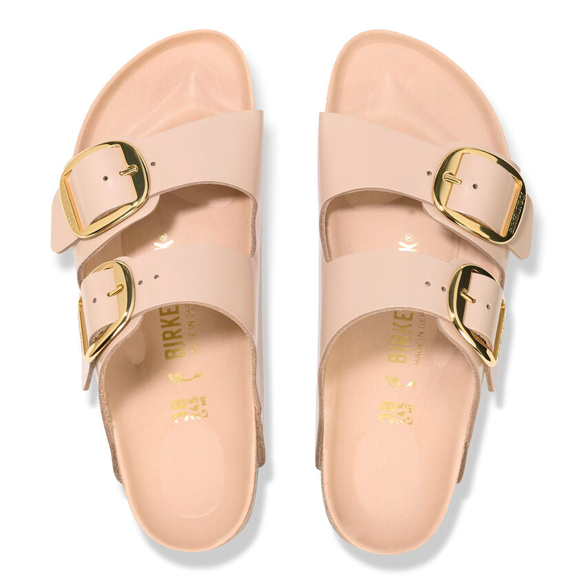 Birkenstock ARIZONA BIG BUCKLE 1026553 High Shine New Beige | Cuir Largeur Étroite - Dealorys