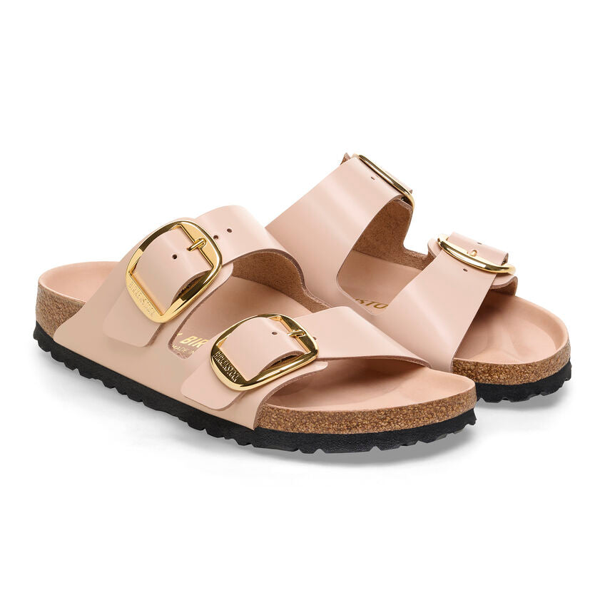 Birkenstock ARIZONA BIG BUCKLE 1026553 High Shine New Beige | Cuir Largeur Étroite - Dealorys