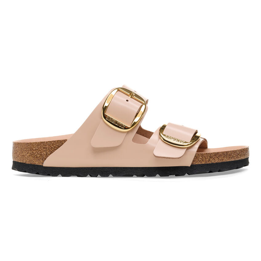 Birkenstock ARIZONA BIG BUCKLE 1026553 High Shine New Beige | Cuir Largeur Étroite - Dealorys