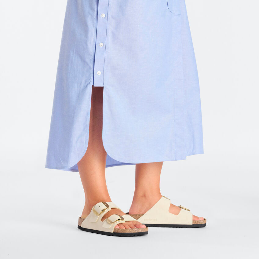 Birkenstock ARIZONA BIG BUCKLE 1026585 Ecru | Nubuck Largeur Étroite - Dealorys