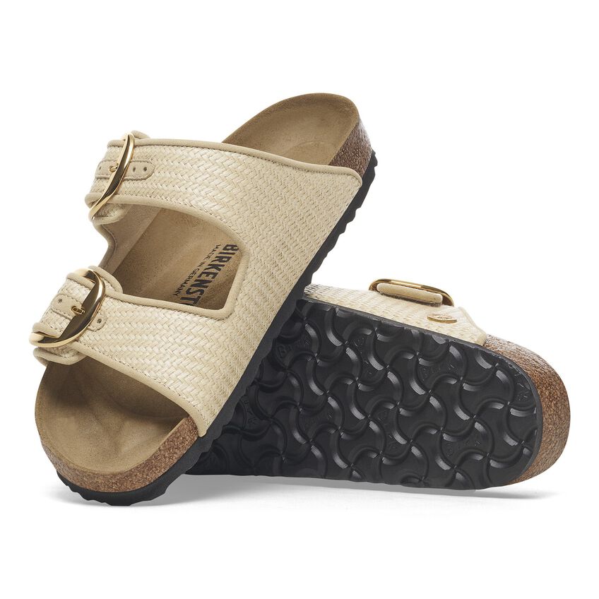 Birkenstock ARIZONA BIG BUCKLE 1029042 Natural | Raffia Textile Largeur Étroite - Dealorys