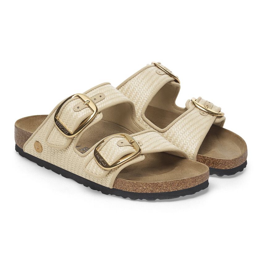 Birkenstock ARIZONA BIG BUCKLE 1029042 Natural | Raffia Textile Largeur Étroite - Dealorys