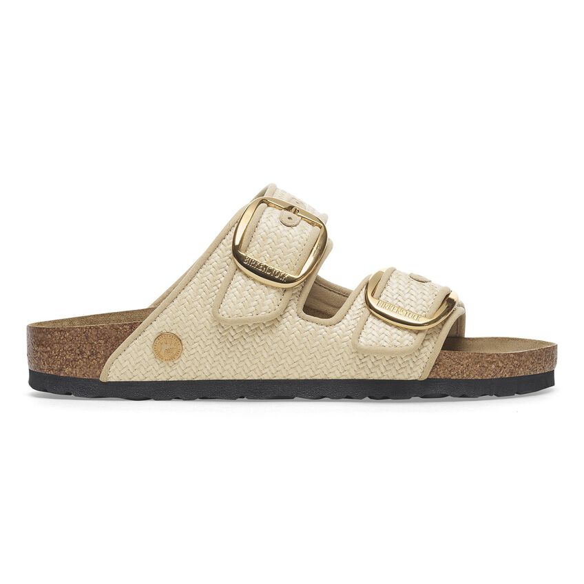 Birkenstock ARIZONA BIG BUCKLE 1029042 Natural | Raffia Textile Largeur Étroite - Dealorys