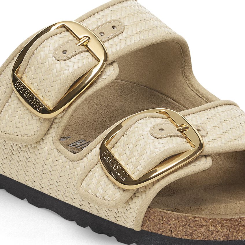 Birkenstock ARIZONA BIG BUCKLE 1029042 Natural | Raffia Textile Largeur Étroite - Dealorys