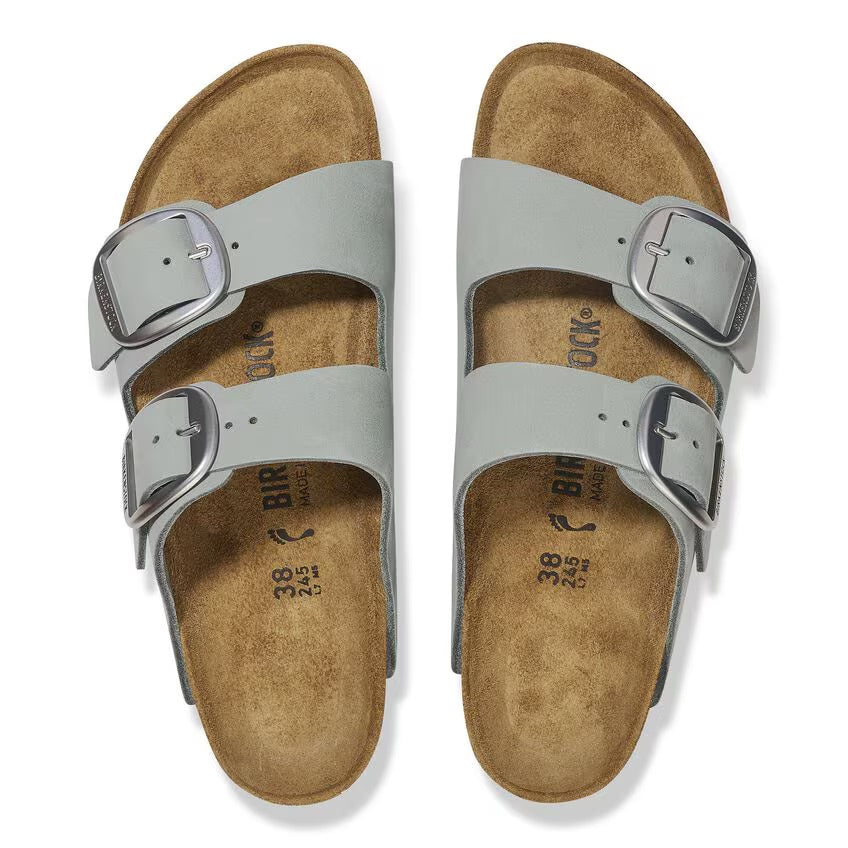 Birkenstock ARIZONA BIG BUCKLE 1029311 Pure Sage | Nubuck Largeur Étroite - Dealorys