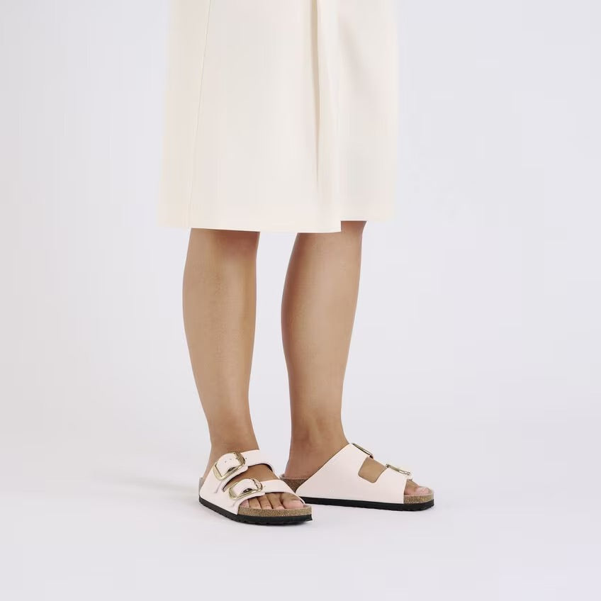 Birkenstock ARIZONA BIG BUCKLE 1029392 High Shine Light Rose | Cuir Largeur Étroite - Dealorys