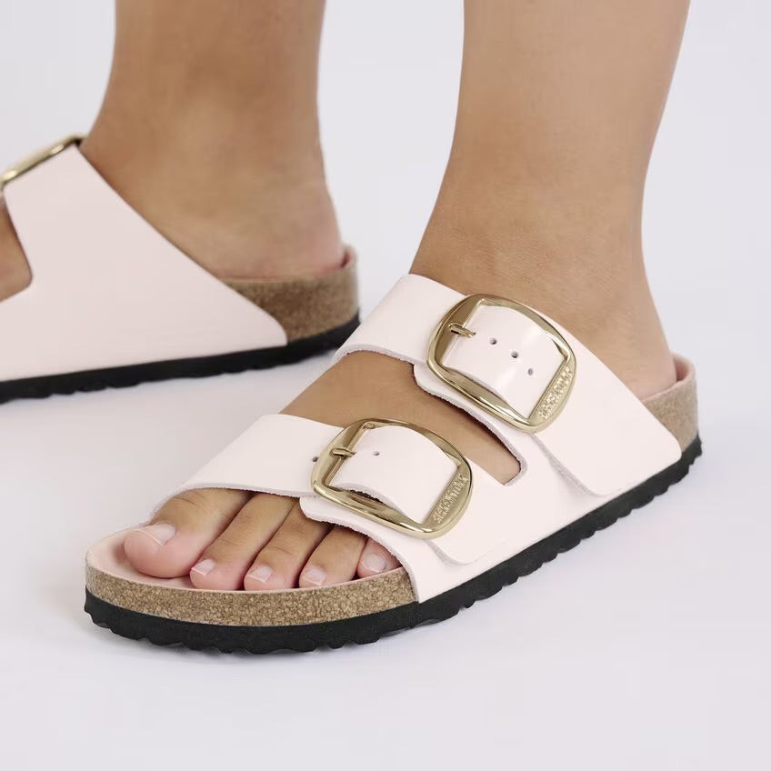 Birkenstock ARIZONA BIG BUCKLE 1029392 High Shine Light Rose | Cuir Largeur Étroite - Dealorys