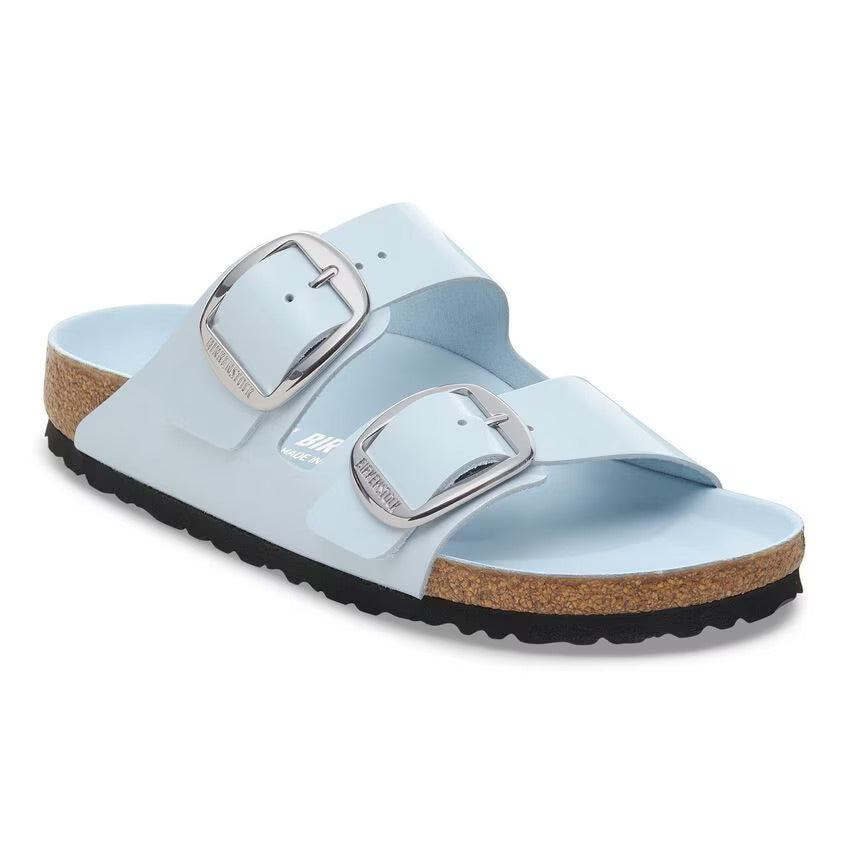 Birkenstock ARIZONA BIG BUCKLE 1030374 High Shine Baby Blue | Cuir Largeur Étroite - Dealorys