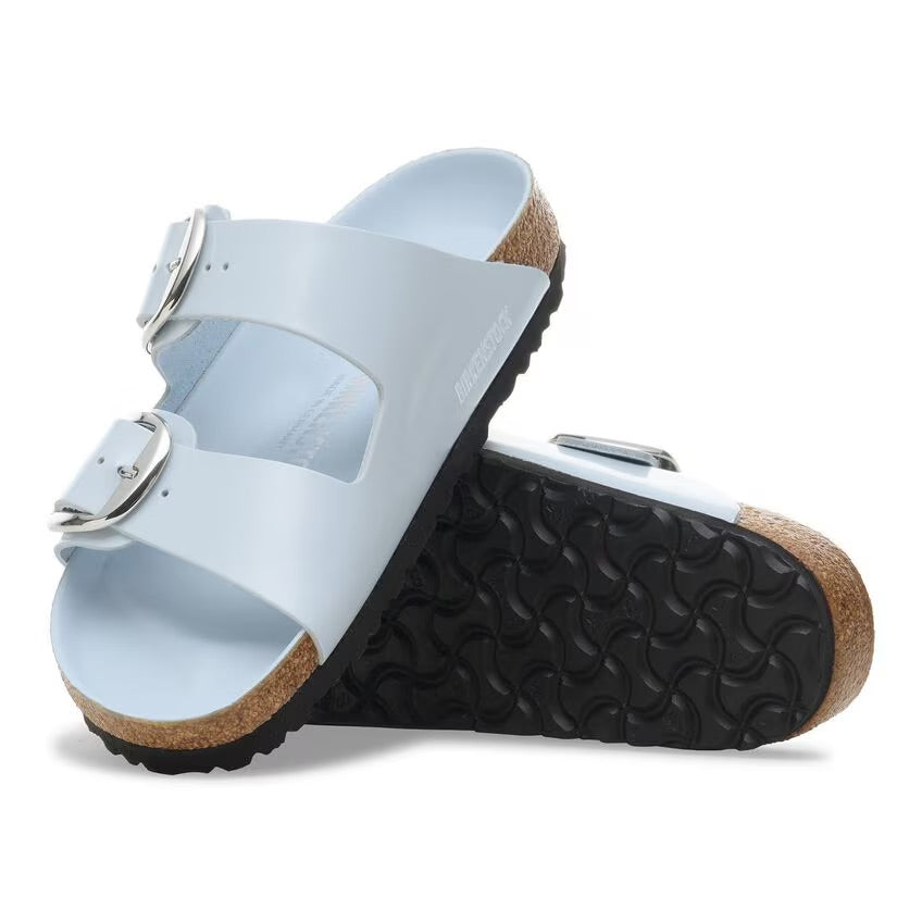 Birkenstock ARIZONA BIG BUCKLE 1030374 High Shine Baby Blue | Cuir Largeur Étroite - Dealorys