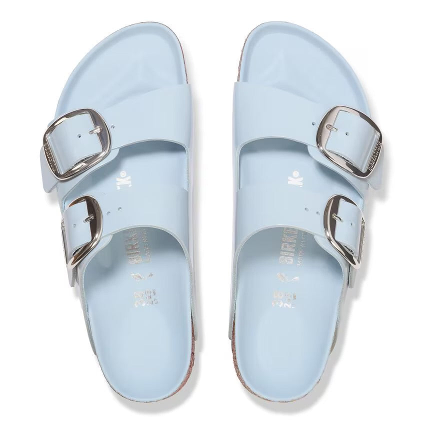 Birkenstock ARIZONA BIG BUCKLE 1030374 High Shine Baby Blue | Cuir Largeur Étroite - Dealorys