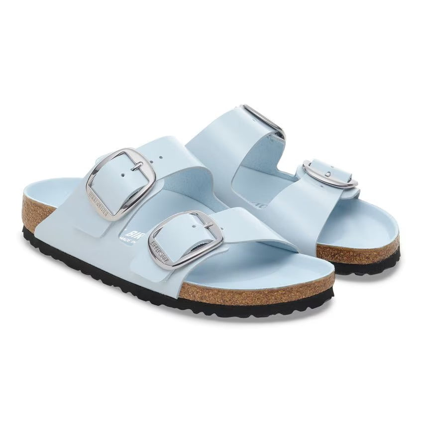 Birkenstock ARIZONA BIG BUCKLE 1030374 High Shine Baby Blue | Cuir Largeur Étroite - Dealorys