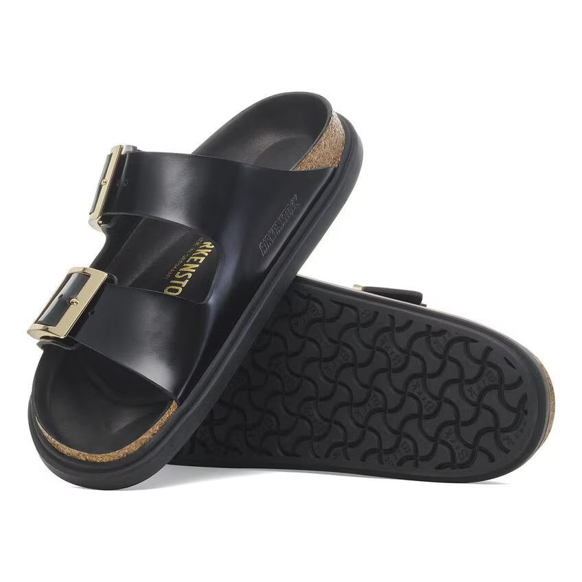 Birkenstock ARIZONA DROPLET BUCKLE 1029353 High Shine Noir | Cuir Largeur Étroite - Dealorys