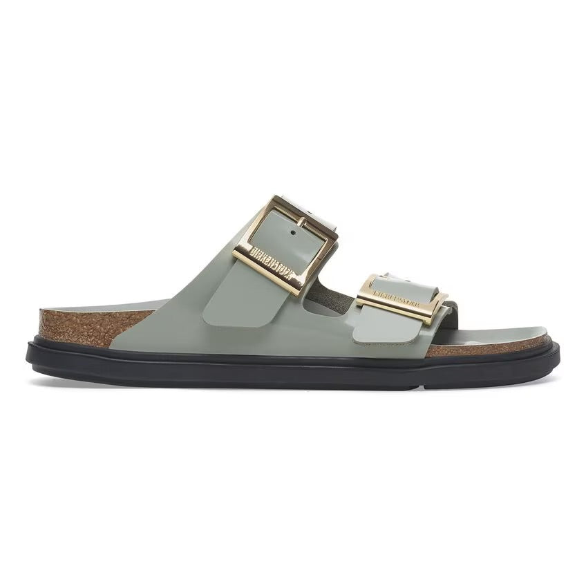 Birkenstock ARIZONA DROPLET BUCKLE 1029367 High Shine Pure Sage | Cuir Largeur Étroite - Dealorys