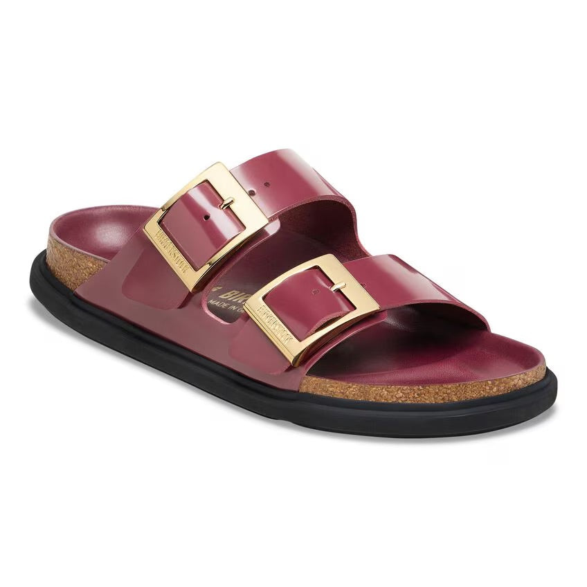 Birkenstock ARIZONA DROPLET BUCKLE 1030367 High Shine Zinfandel | Cuir Largeur Étroite - Dealorys