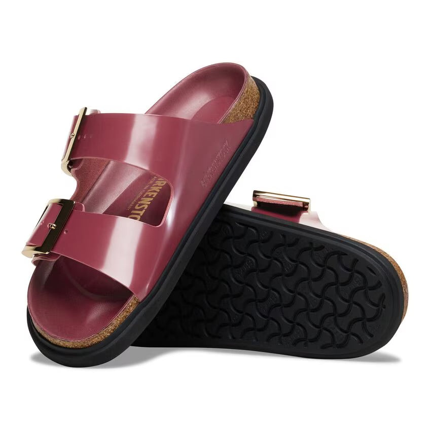 Birkenstock ARIZONA DROPLET BUCKLE 1030367 High Shine Zinfandel | Cuir Largeur Étroite - Dealorys