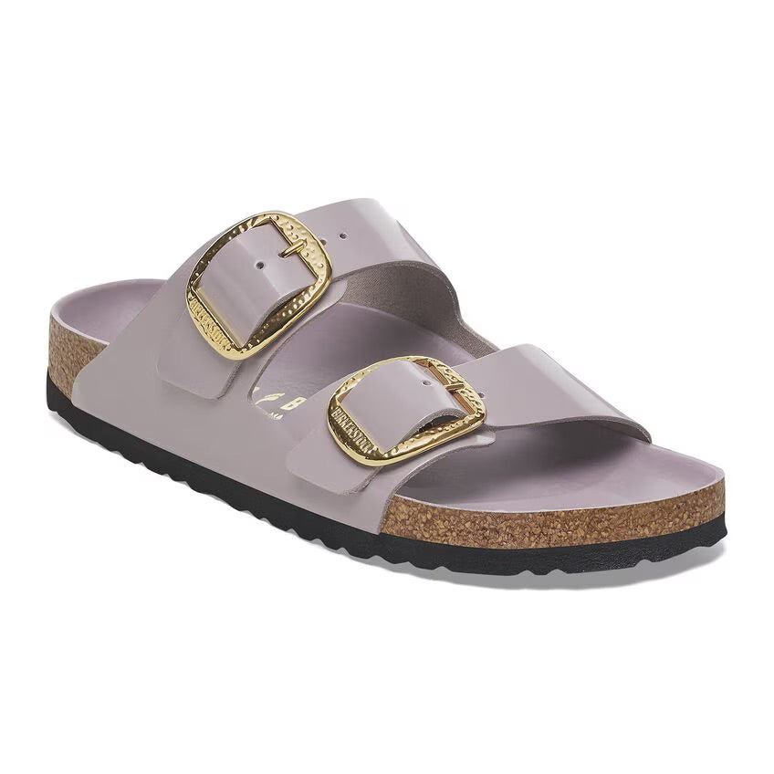 Birkenstock ARIZONA HAMMERED BIG BUCKLE 1029762 High Shine Faded Purple | Cuir Largeur Étroite - Dealorys