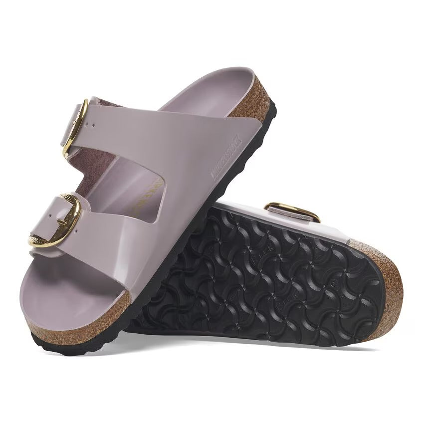 Birkenstock ARIZONA HAMMERED BIG BUCKLE 1029762 High Shine Faded Purple | Cuir Largeur Étroite - Dealorys