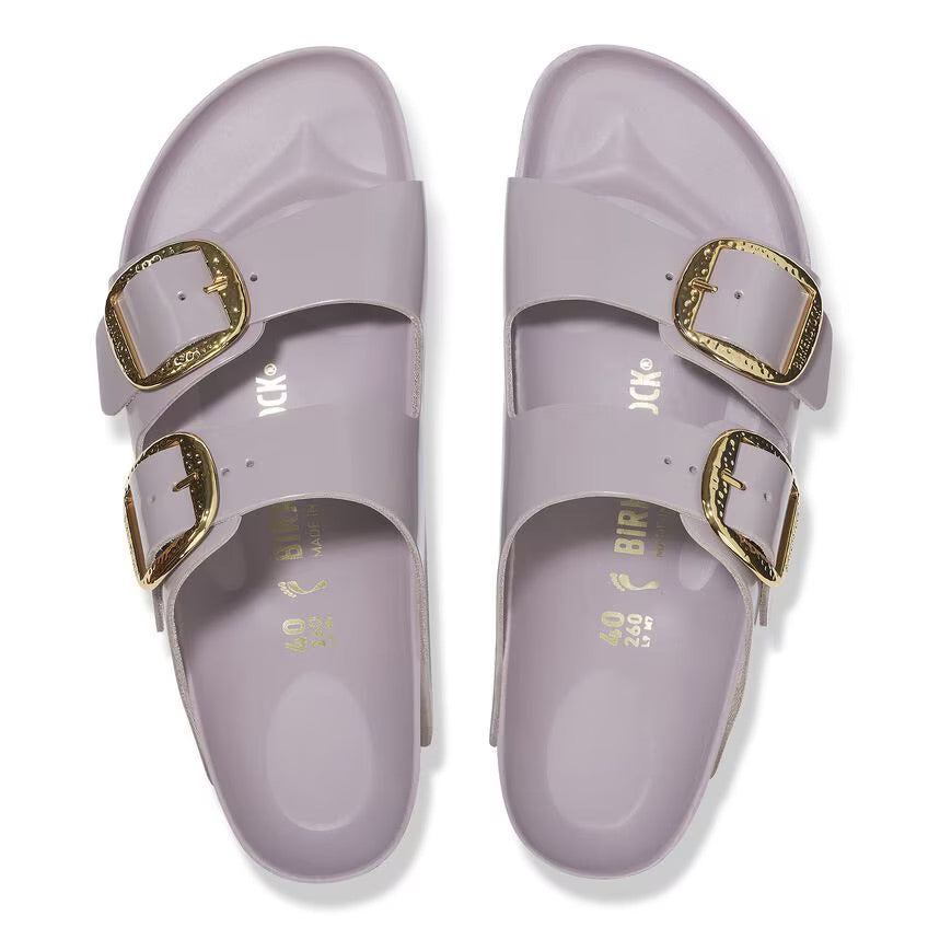Birkenstock ARIZONA HAMMERED BIG BUCKLE 1029762 High Shine Faded Purple | Cuir Largeur Étroite - Dealorys