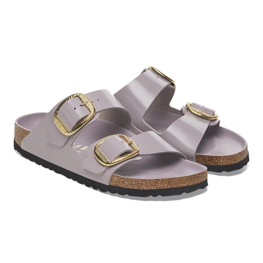Birkenstock ARIZONA HAMMERED BIG BUCKLE 1029762 High Shine Faded Purple | Cuir Largeur Étroite - Dealorys
