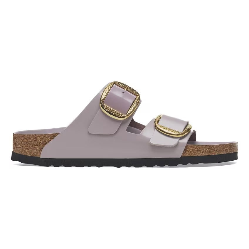 Birkenstock ARIZONA HAMMERED BIG BUCKLE 1029762 High Shine Faded Purple | Cuir Largeur Étroite - Dealorys