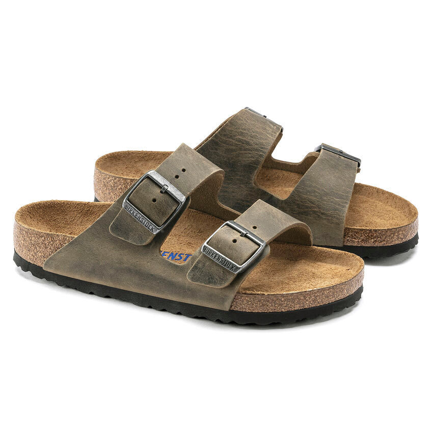 Birkenstock ARIZONA SOFT 1019313 Faded Khaki | Cuir Largeur Régulière - Dealorys