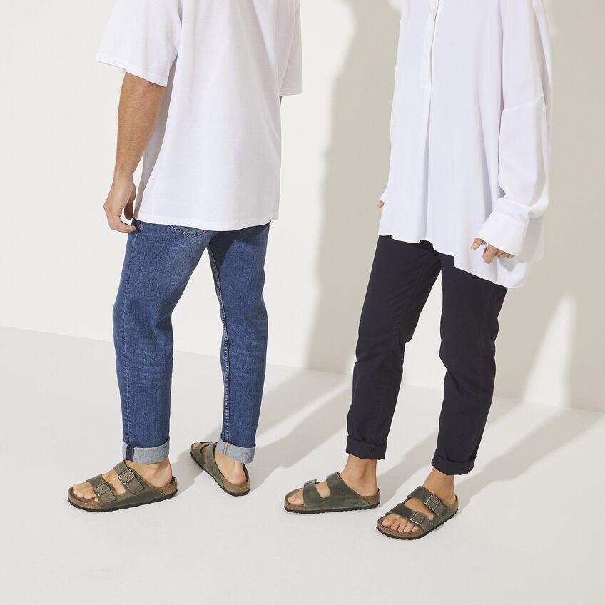 Birkenstock ARIZONA SOFT 1019313 Faded Khaki | Cuir Largeur Régulière - Dealorys