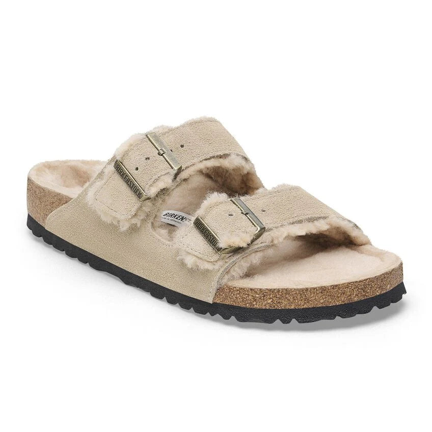 Birkenstock ARIZONA Shearling 1028293 Taupe | Suède/Shearling Largeur Étroite - Dealorys