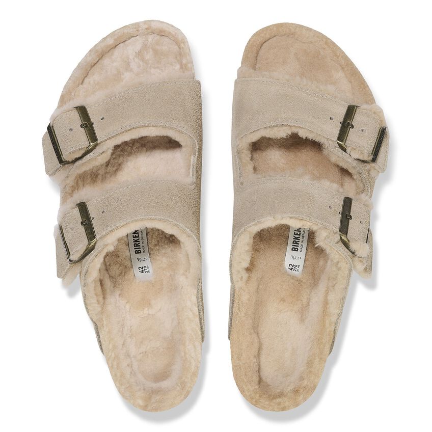 Birkenstock ARIZONA Shearling 1028293 Taupe | Suède/Shearling Largeur Étroite - Dealorys
