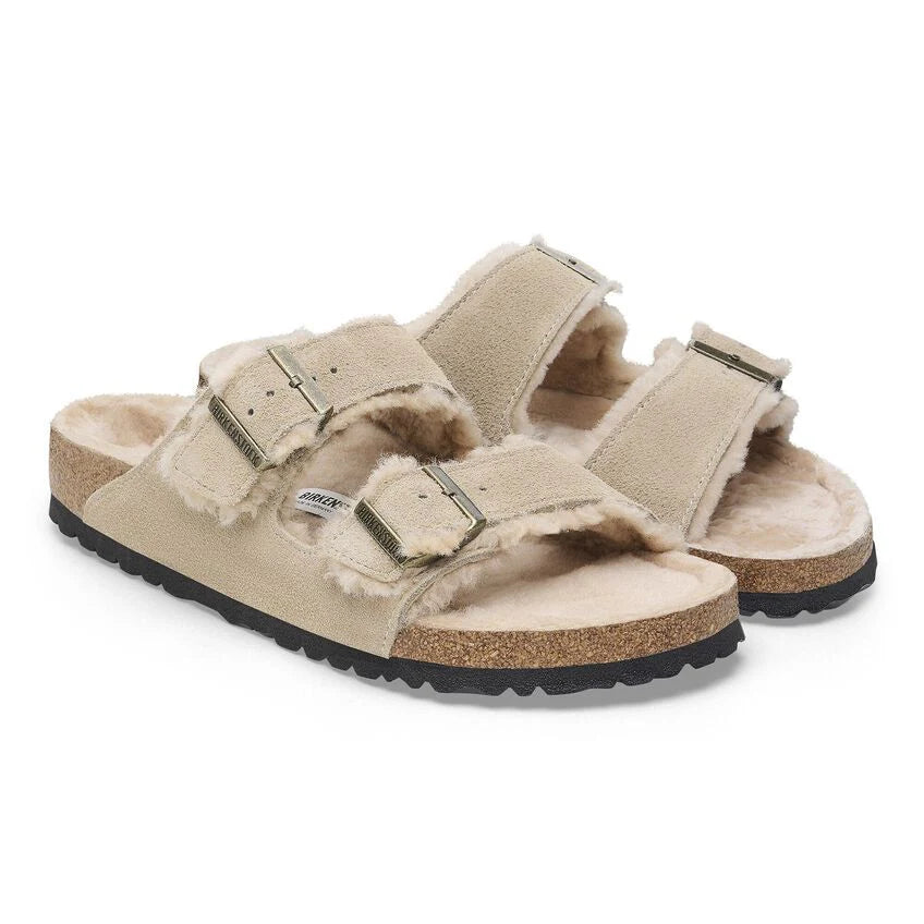 Birkenstock ARIZONA Shearling 1028293 Taupe | Suède/Shearling Largeur Étroite - Dealorys