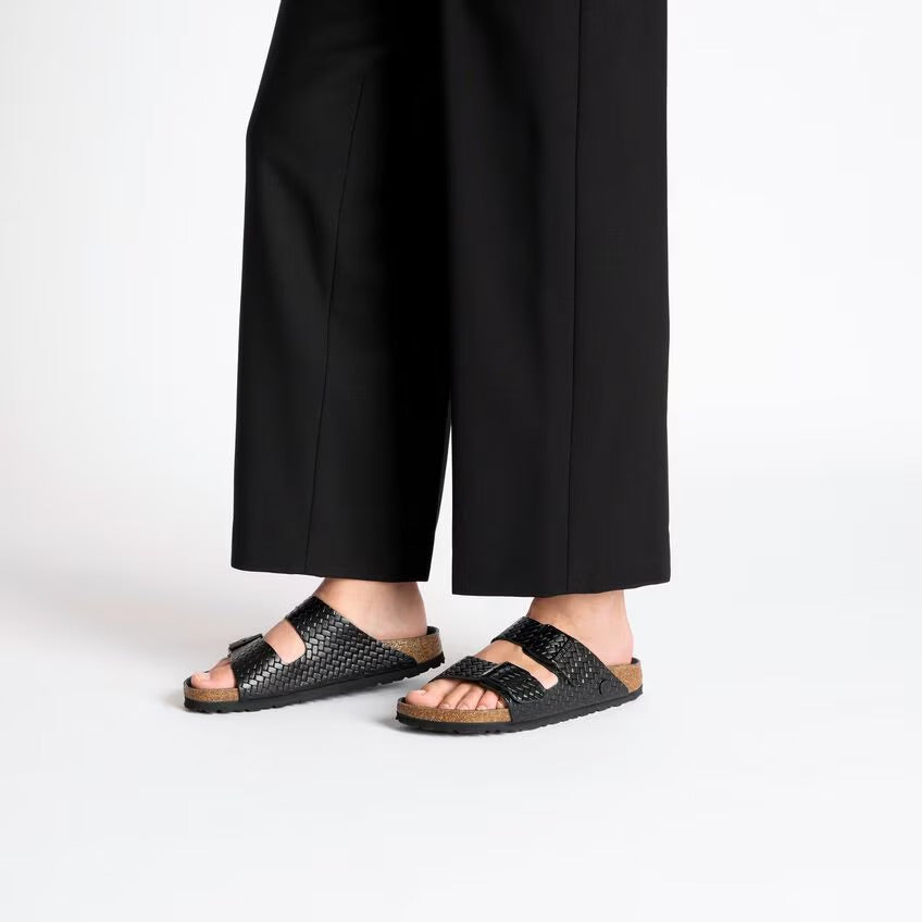 Birkenstock ARIZONA 1029175 Noir | Cuir gaufré tissé Largeur Étroite - Dealorys