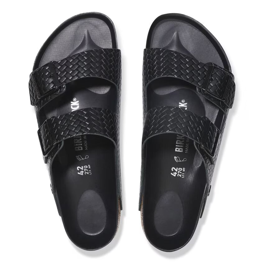 Birkenstock ARIZONA 1029175 Noir | Cuir gaufré tissé Largeur Étroite - Dealorys