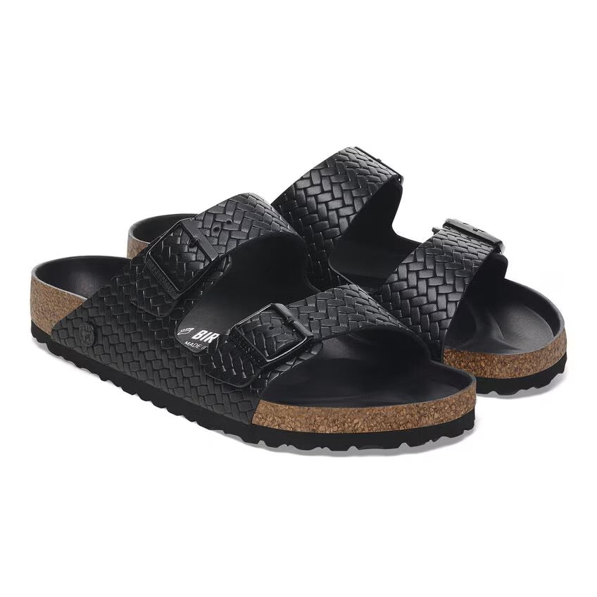 Birkenstock ARIZONA 1029175 Noir | Cuir gaufré tissé Largeur Étroite - Dealorys
